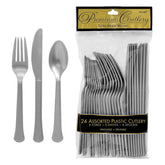 Plastic Cutlery Set - Silver